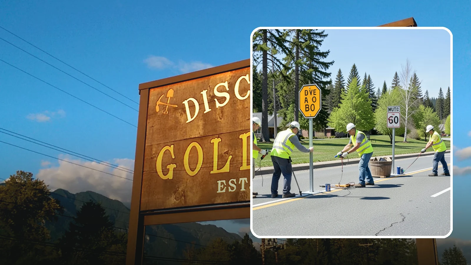 Sign Installation in Gold Bar, Snohomish County, WA - We install municipal signage on public property with breakaway posts, proper reflectivity, and MUTCD-compliant placement.
