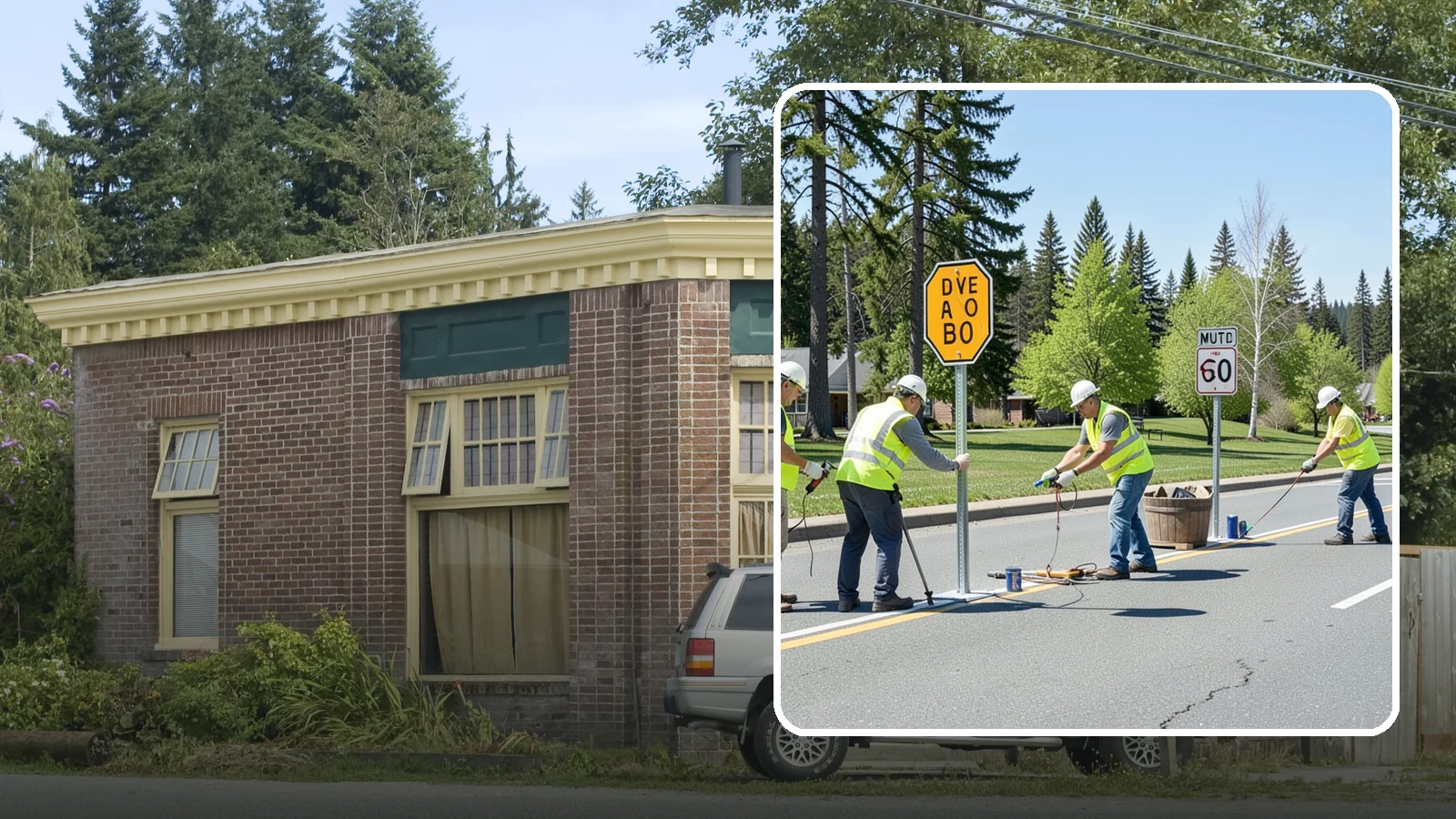 Sign Installation in Hamilton, Skagit County, WA - We install municipal signage on public property with breakaway posts, proper reflectivity, and MUTCD-compliant placement.