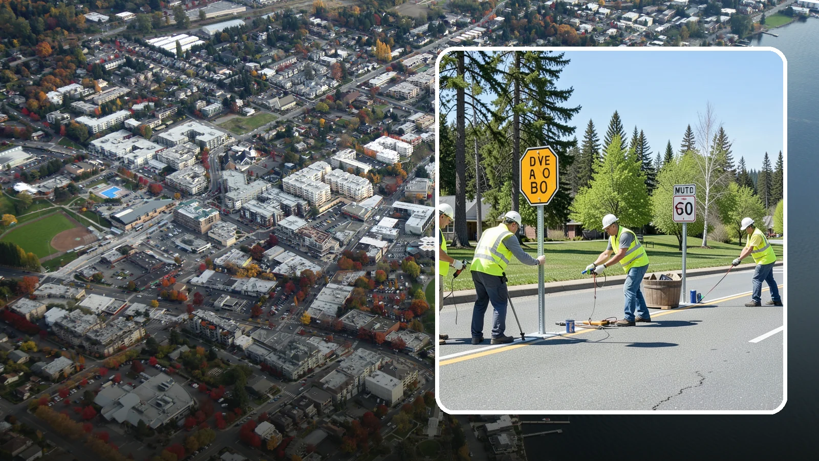 Sign Installation in Kirkland, King County, WA - We install municipal signage on public property with breakaway posts, proper reflectivity, and MUTCD-compliant placement.