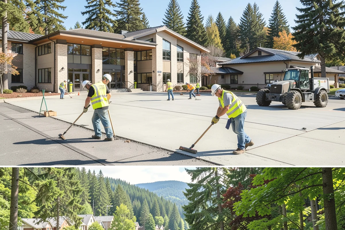 Sign Installation in Lake Forest Park, King County, WA - Installations proceed year-round in the maritime climate, though dry summer and early fall windows speed concrete footing cures...