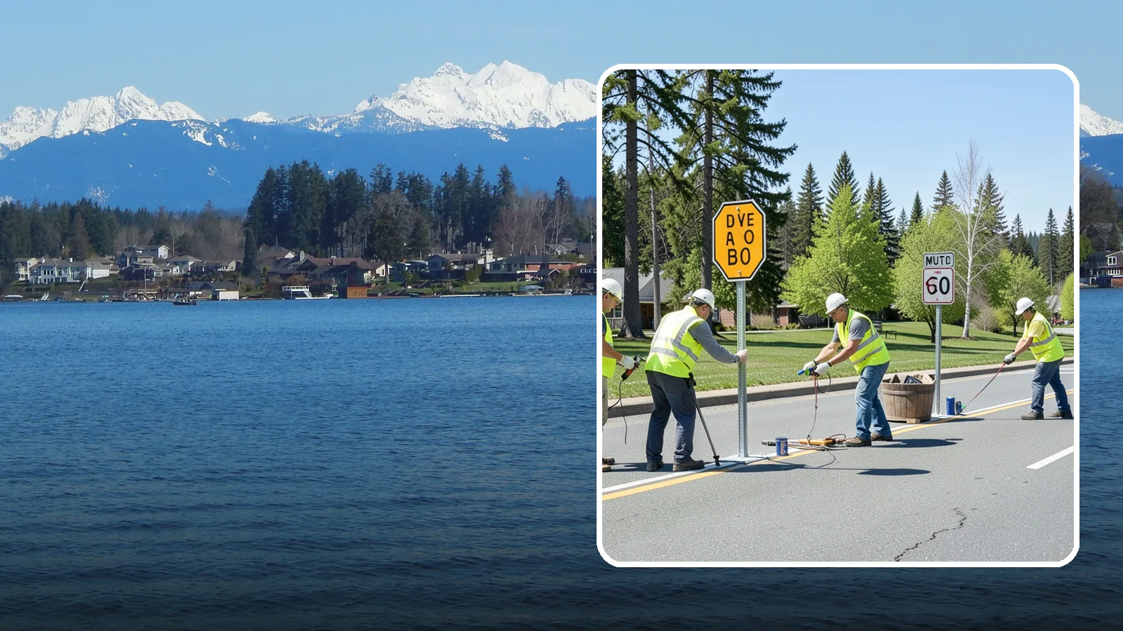 Sign Installation in Lake Stevens, Snohomish County, WA - We install municipal signage on public property with breakaway posts, proper reflectivity, and MUTCD-compliant placement.