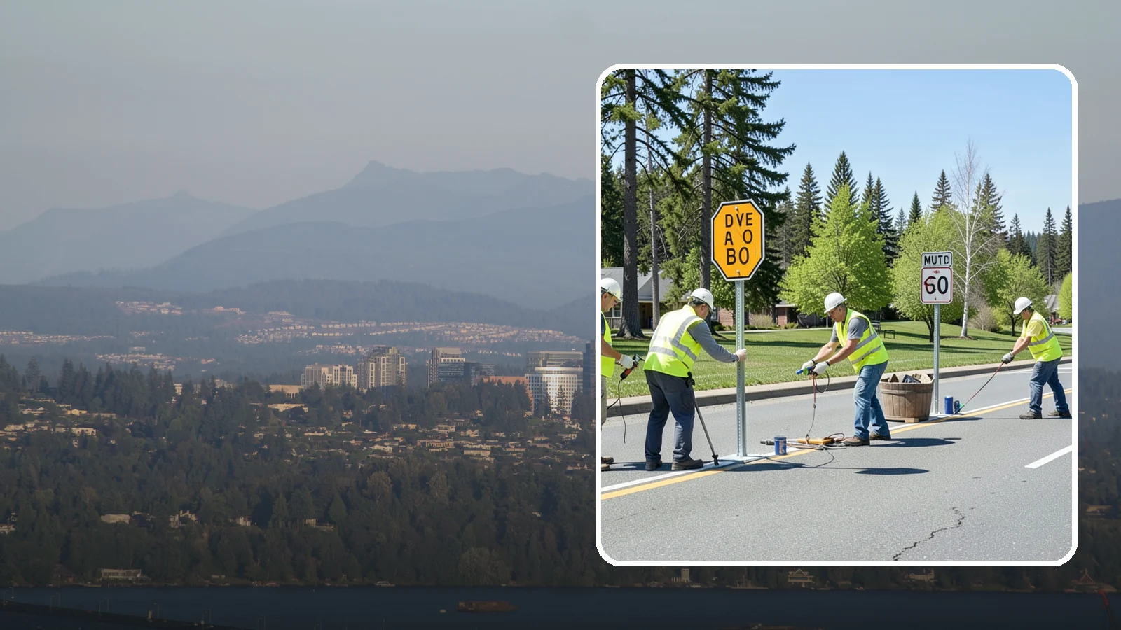 Sign Installation in Medina, King County, WA - We install municipal signage on public property with breakaway posts, proper reflectivity, and MUTCD-compliant placement.