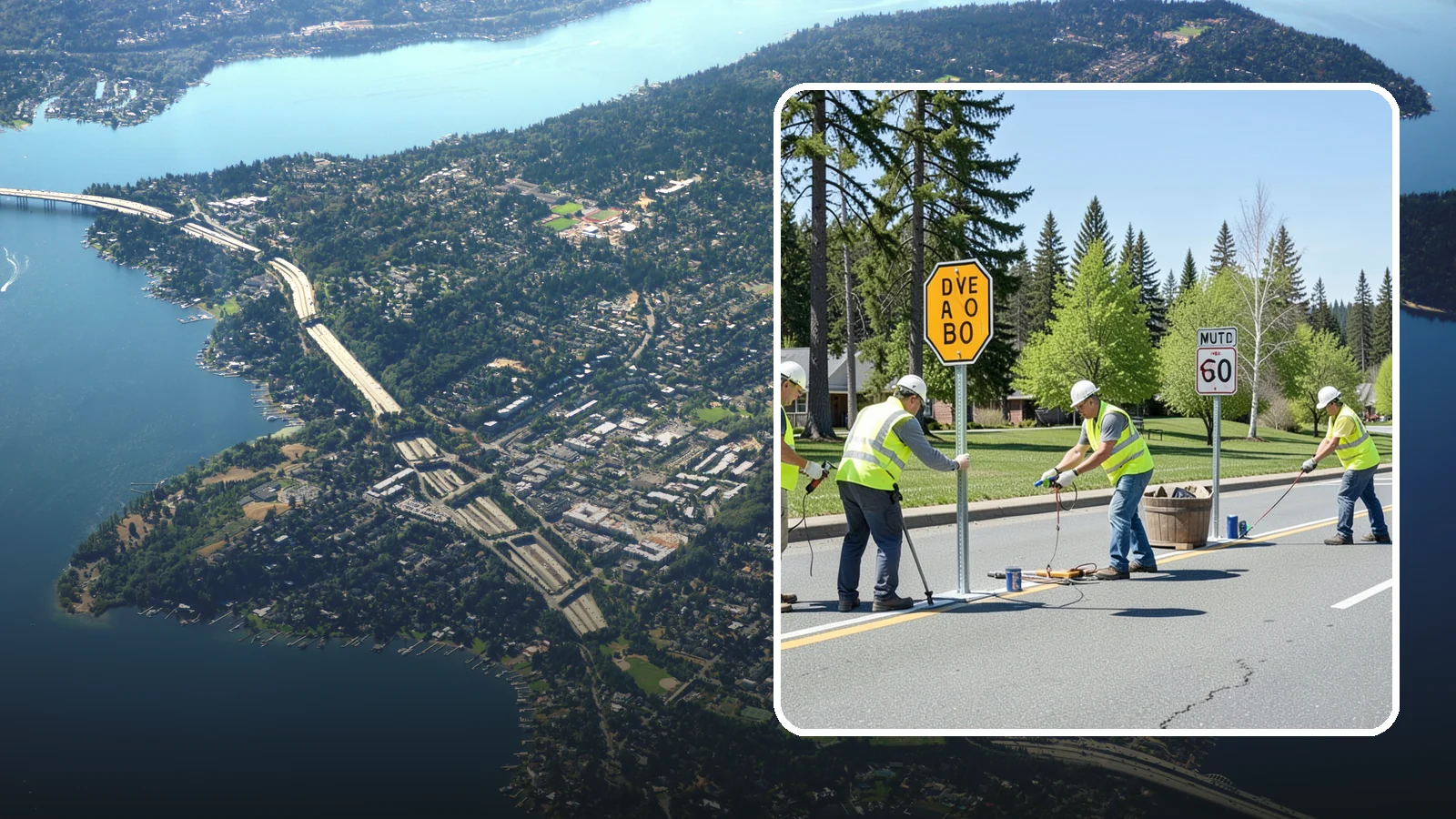 Sign Installation in Mercer Island, King County, WA - We install municipal signage on public property with breakaway posts, proper reflectivity, and MUTCD-compliant placement.