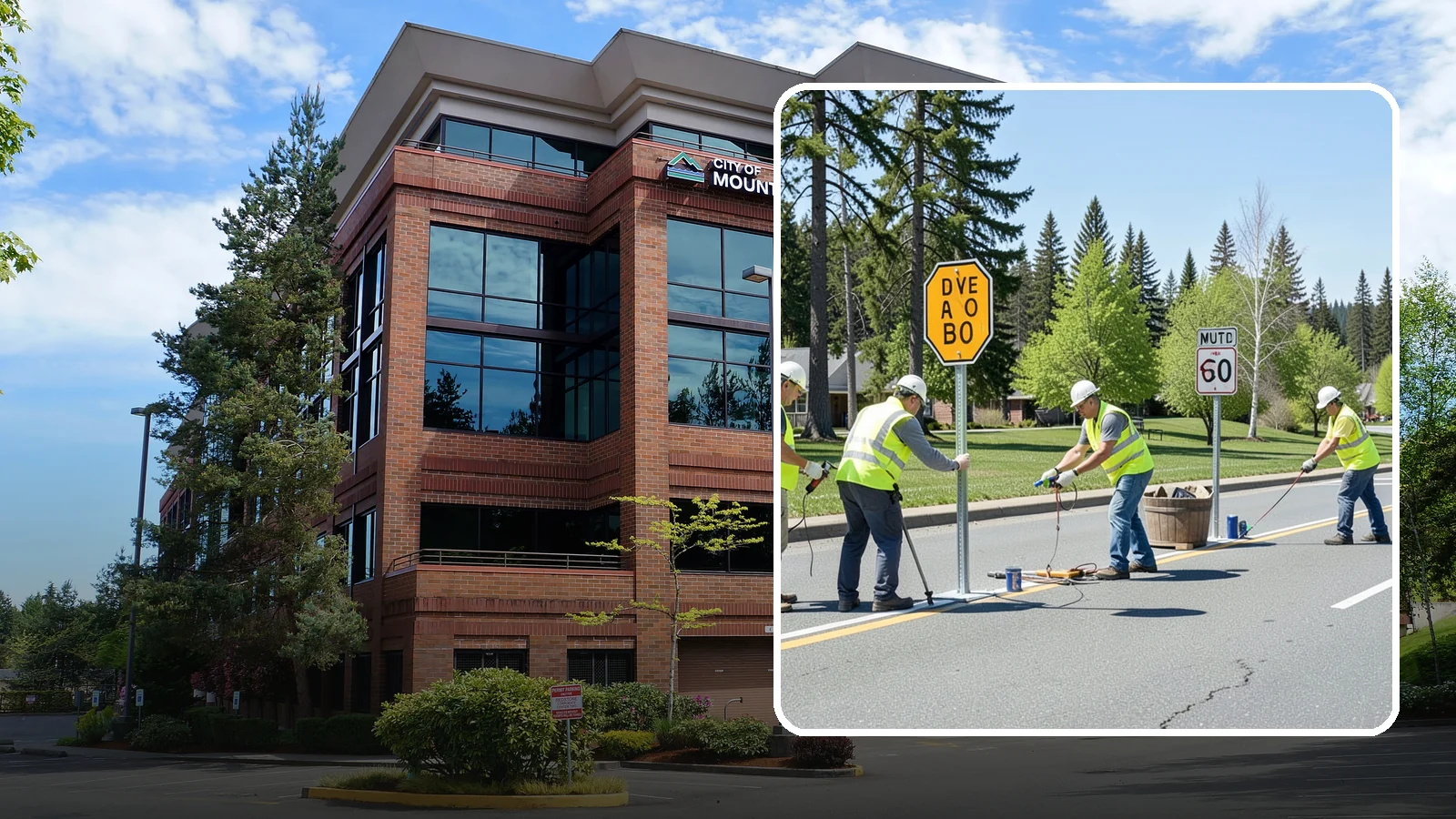 Sign Installation in Mountlake Terrace, Snohomish County, WA - We install municipal signage on public property with breakaway posts, proper reflectivity, and MUTCD-compliant placement.