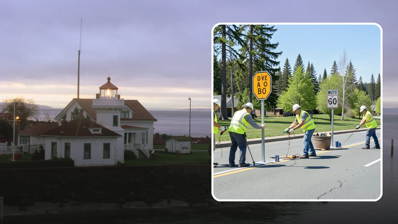 Sign Installation in Mukilteo, Snohomish County, WA - We install municipal signage on public property with breakaway posts, proper reflectivity, and MUTCD-compliant placement.