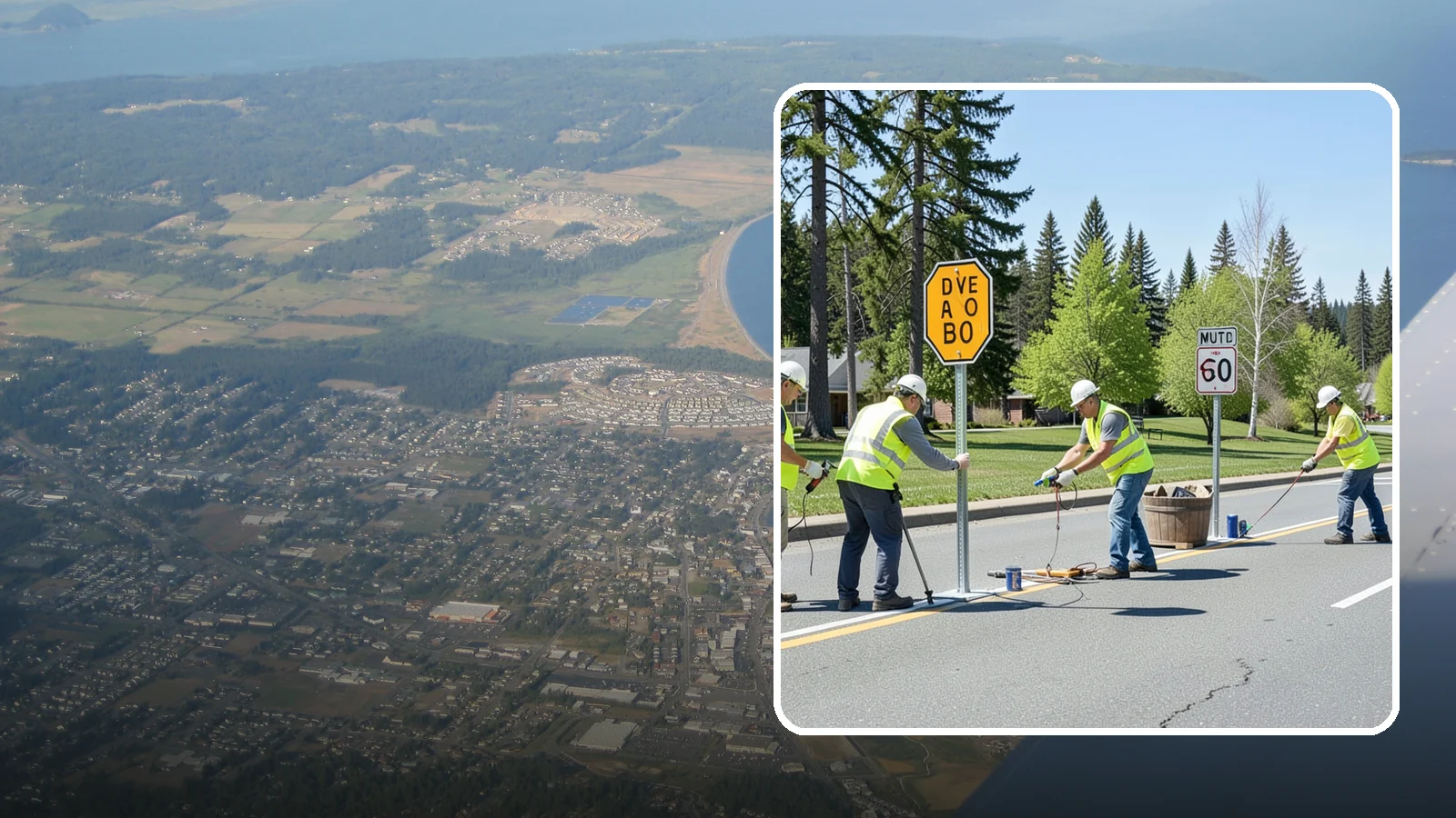 Sign Installation in Oak Harbor, Island County, WA - We install municipal signage on public property with breakaway posts, proper reflectivity, and MUTCD-compliant placement.