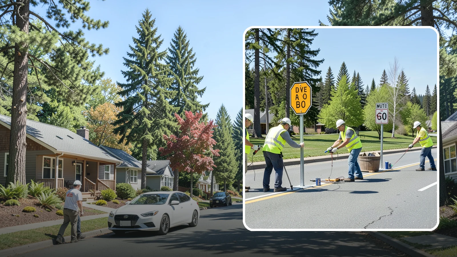 Sign Installation in Orting, Pierce County, WA - We install municipal signage on public property with breakaway posts, proper reflectivity, and MUTCD-compliant placement.