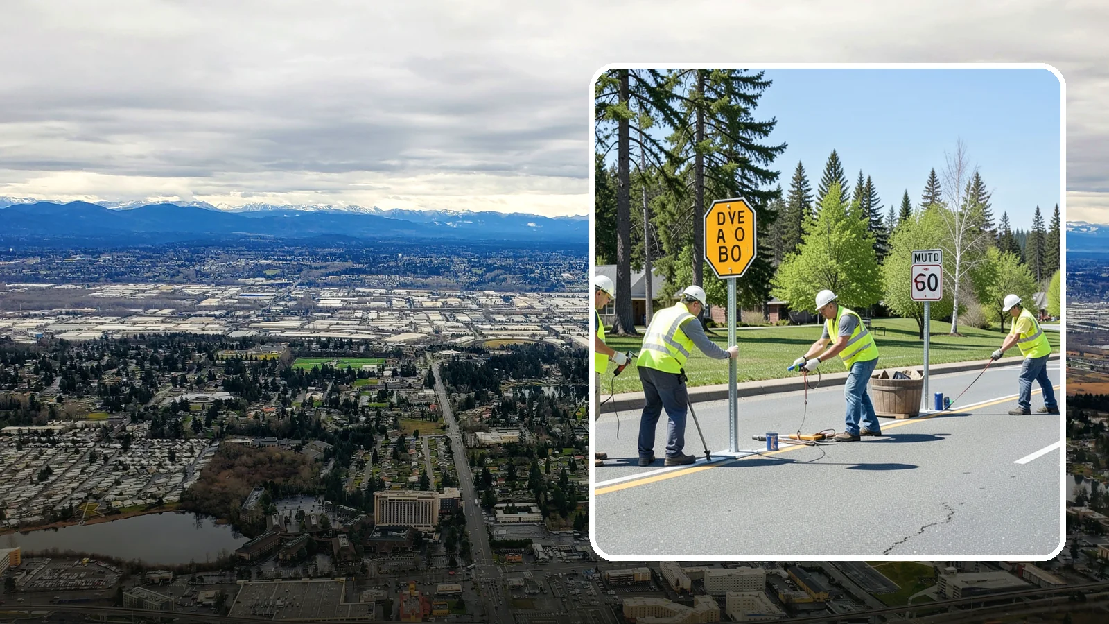 Sign Installation in SeaTac, King County, WA - We install municipal signage on public property with breakaway posts, proper reflectivity, and MUTCD-compliant placement.