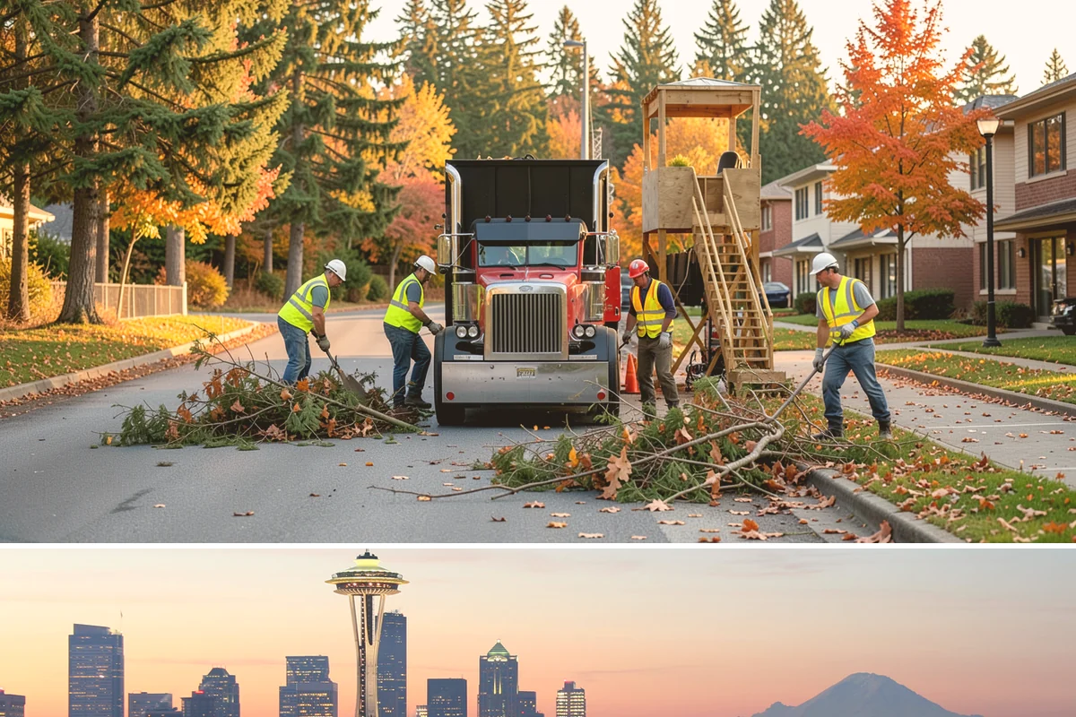 Sign Installation in Seattle, King County, WA - Installations proceed year-round in the maritime climate, though dry summer and early fall windows speed concrete footing cures...