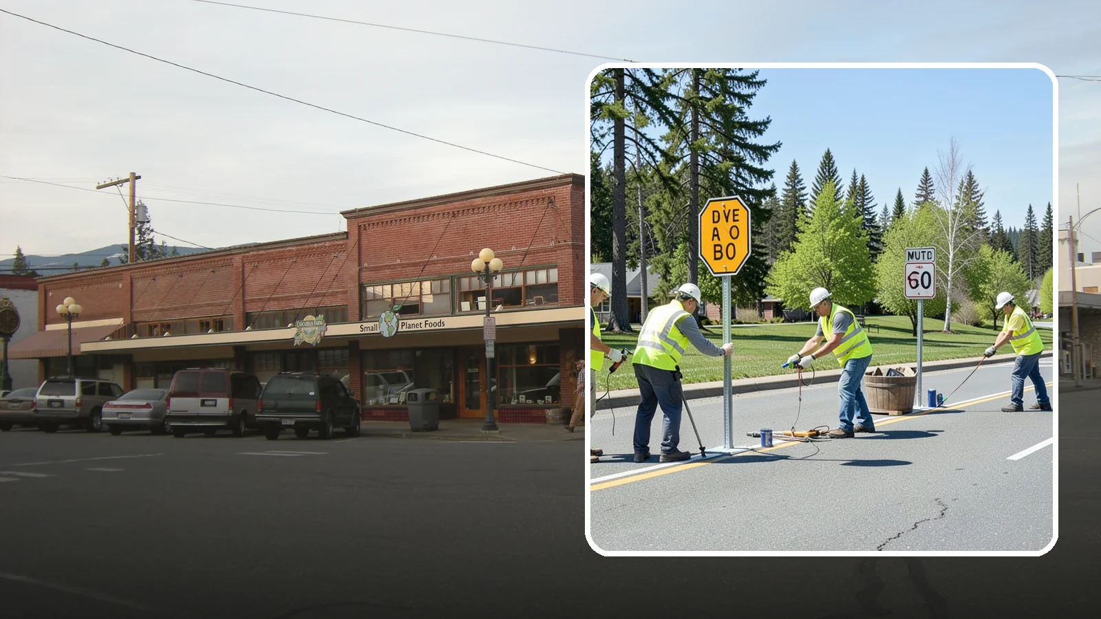 Sign Installation in Sedro-Woolley, Skagit County, WA - We install municipal signage on public property with breakaway posts, proper reflectivity, and MUTCD-compliant placement.