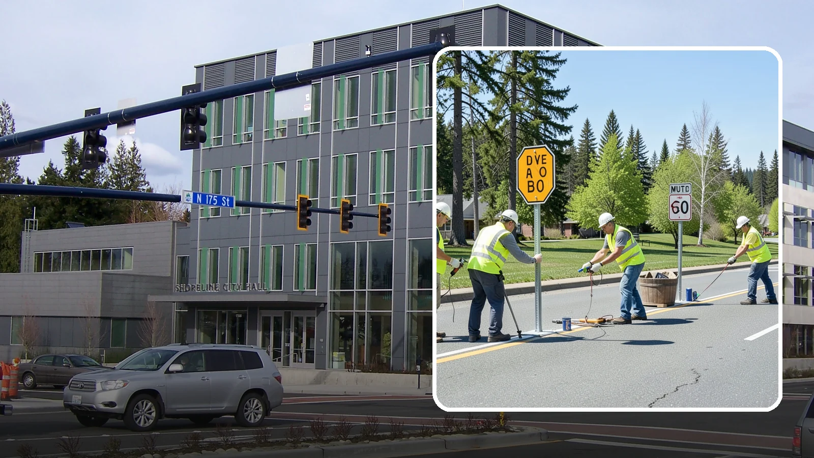 Sign Installation in Shoreline, King County, WA - We install municipal signage on public property with breakaway posts, proper reflectivity, and MUTCD-compliant placement.