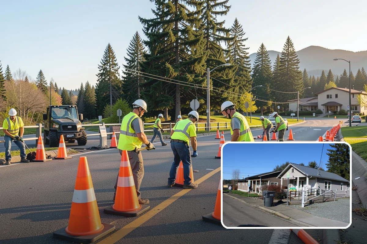 Sign Installation in South Prairie, Pierce County, WA - Retroreflective sheeting that meets current MUTCD minimums