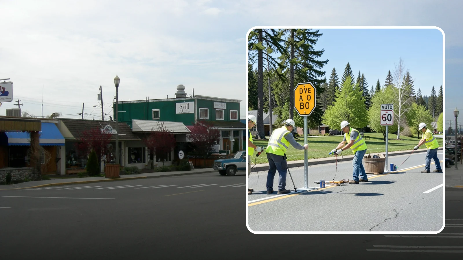 Sign Installation in Stanwood, Snohomish County, WA - We install municipal signage on public property with breakaway posts, proper reflectivity, and MUTCD-compliant placement.