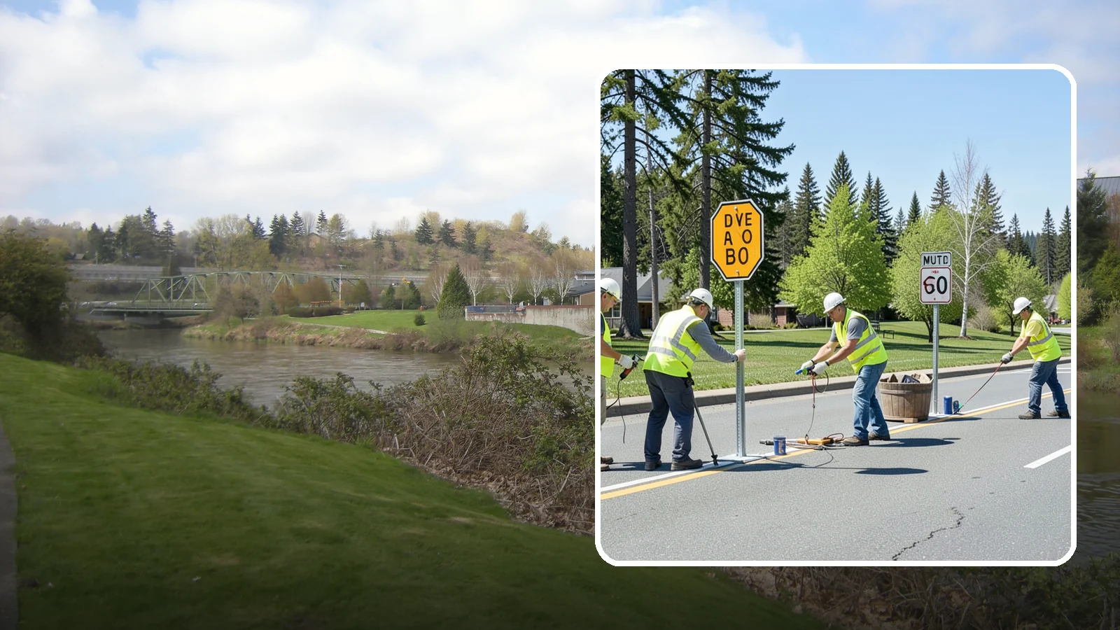Sign Installation in Tukwila, King County, WA - We install municipal signage on public property with breakaway posts, proper reflectivity, and MUTCD-compliant placement.