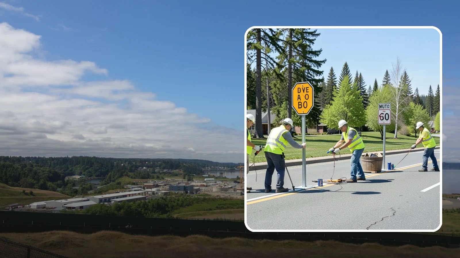 Sign Installation in University Place, Pierce County, WA - We install municipal signage on public property with breakaway posts, proper reflectivity, and MUTCD-compliant placement.