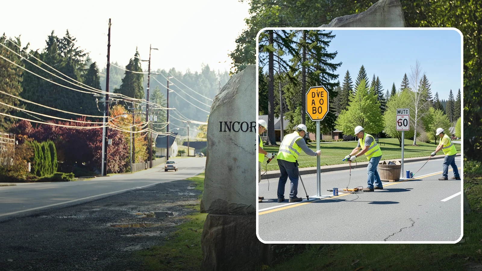 Sign Installation in Wilkeson, Pierce County, WA - We install municipal signage on public property with breakaway posts, proper reflectivity, and MUTCD-compliant placement.