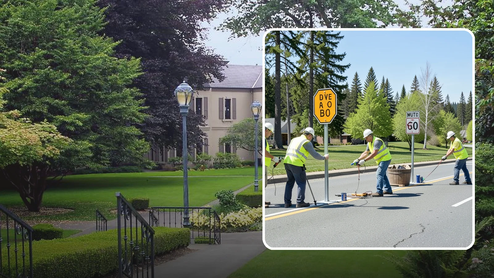 Sign Installation in Woodinville, King County, WA - We install municipal signage on public property with breakaway posts, proper reflectivity, and MUTCD-compliant placement.