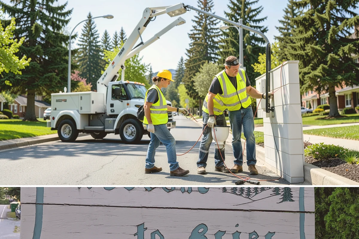 Sign Maintenance in Brier, Snohomish County, WA - Biological growth accelerates through the wet fall and winter, making those seasons a priority for cleaning, while straightening...