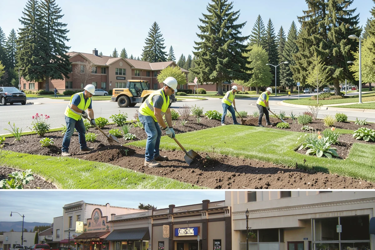 Sign Maintenance in Burlington, Skagit County, WA - Biological growth accelerates through the wet fall and winter, making those seasons a priority for cleaning, while straightening...