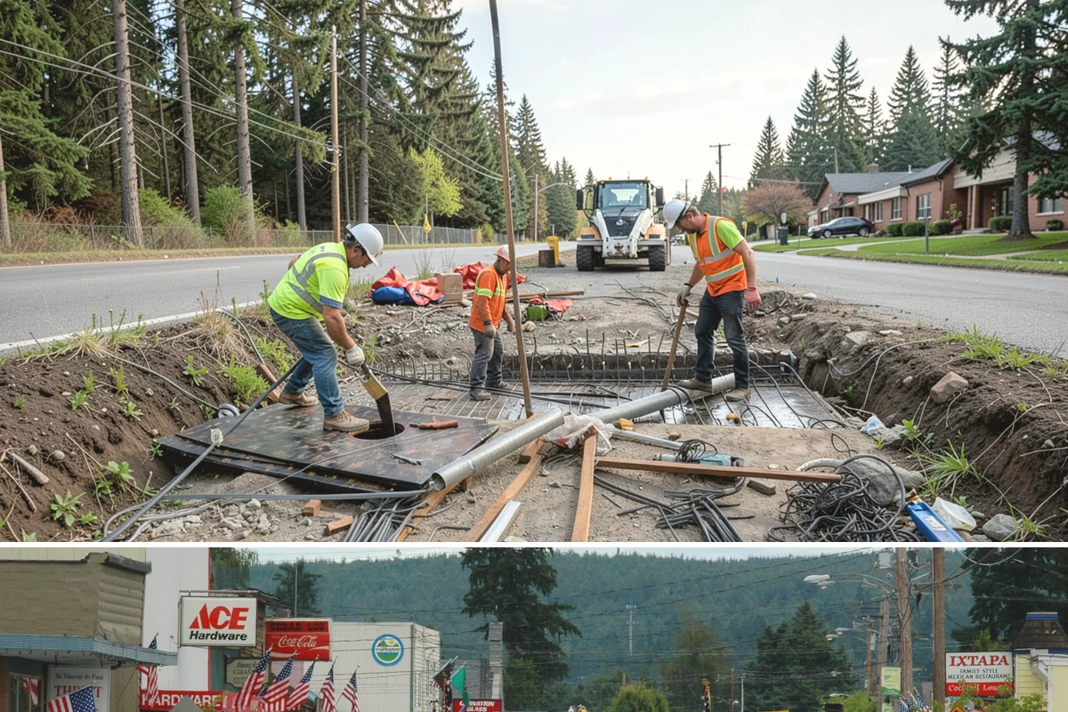 Sign Maintenance in Carnation, King County, WA - Biological growth accelerates through the wet fall and winter, making those seasons a priority for cleaning, while straightening...