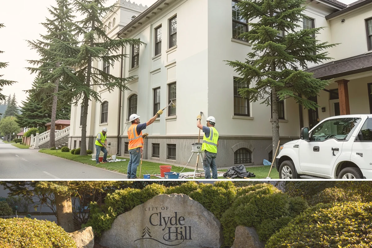 Sign Maintenance in Clyde Hill, King County, WA - Biological growth accelerates through the wet fall and winter, making those seasons a priority for cleaning, while straightening...