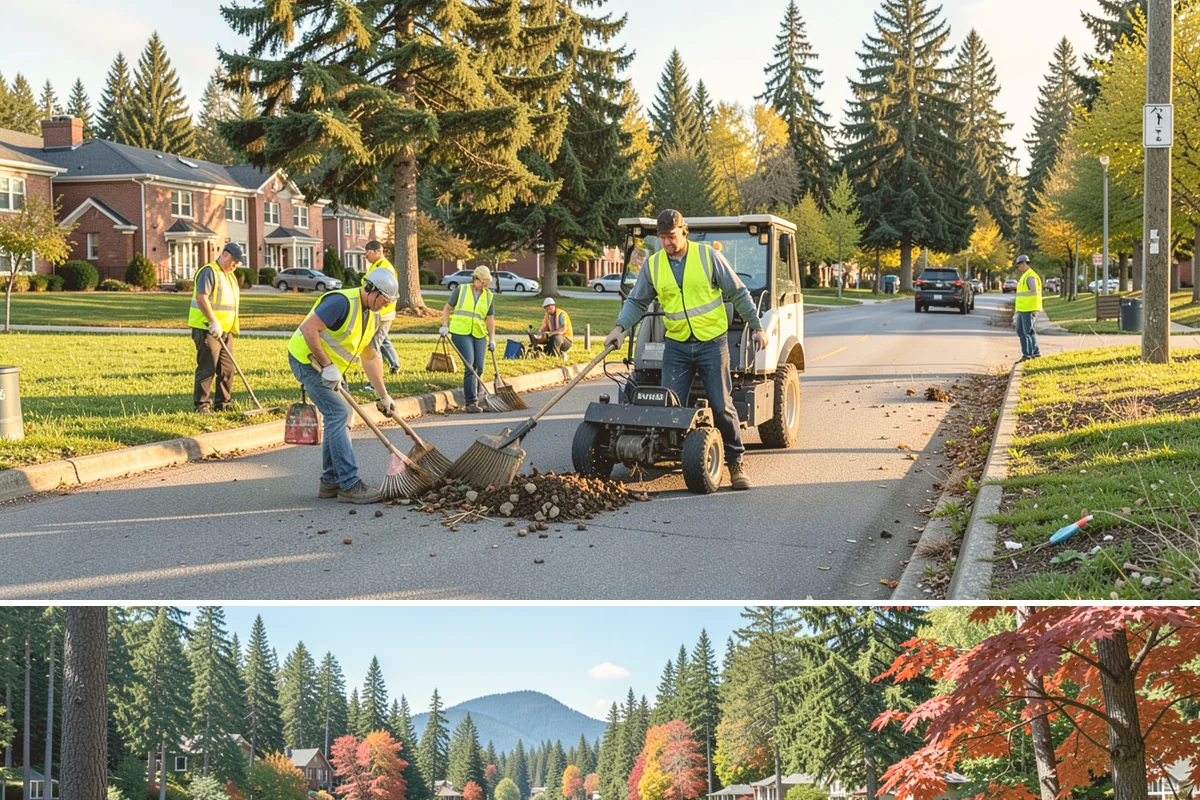 Sign Maintenance in Covington, King County, WA - Biological growth accelerates through the wet fall and winter, making those seasons a priority for cleaning, while straightening...