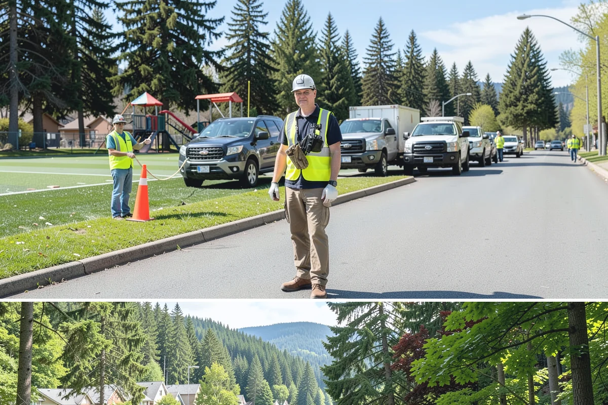 Sign Maintenance in Lake Forest Park, King County, WA - Biological growth accelerates through the wet fall and winter, making those seasons a priority for cleaning, while straightening...