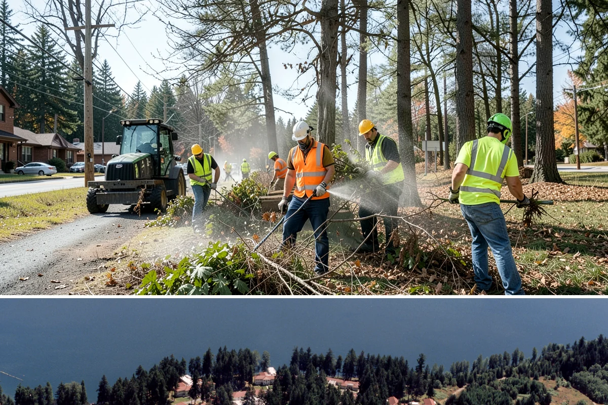 Sign Maintenance in Lakewood, Pierce County, WA - Biological growth accelerates through the wet fall and winter, making those seasons a priority for cleaning, while straightening...