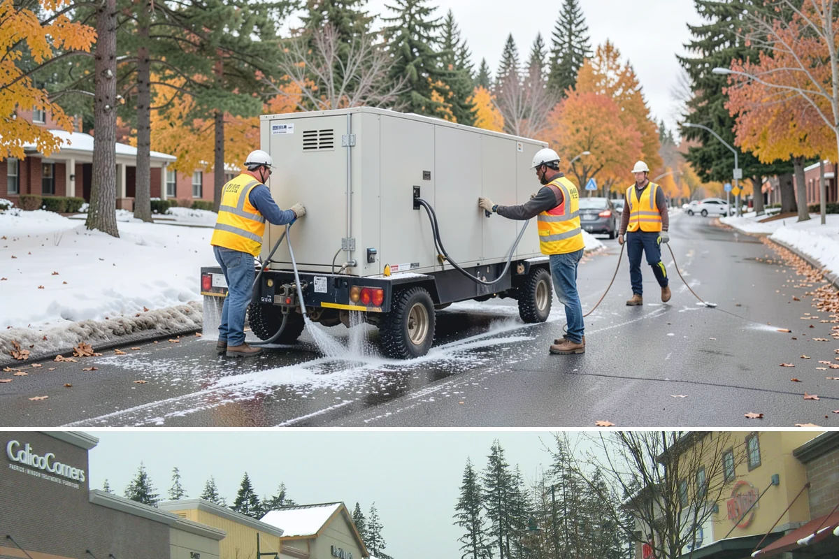 Sign Maintenance in Mill Creek, Snohomish County, WA - Biological growth accelerates through the wet fall and winter, making those seasons a priority for cleaning, while straightening...