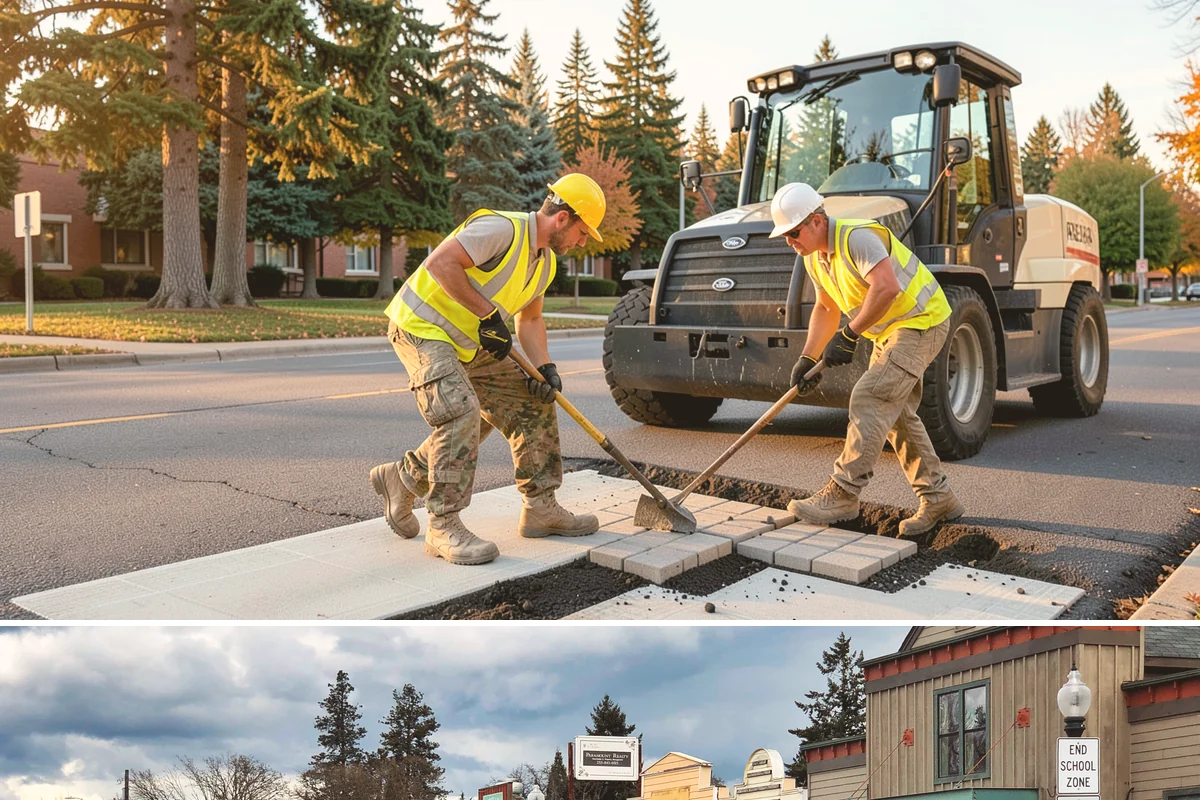 Sign Maintenance in Roy, Pierce County, WA - Biological growth accelerates through the wet fall and winter, making those seasons a priority for cleaning, while straightening...