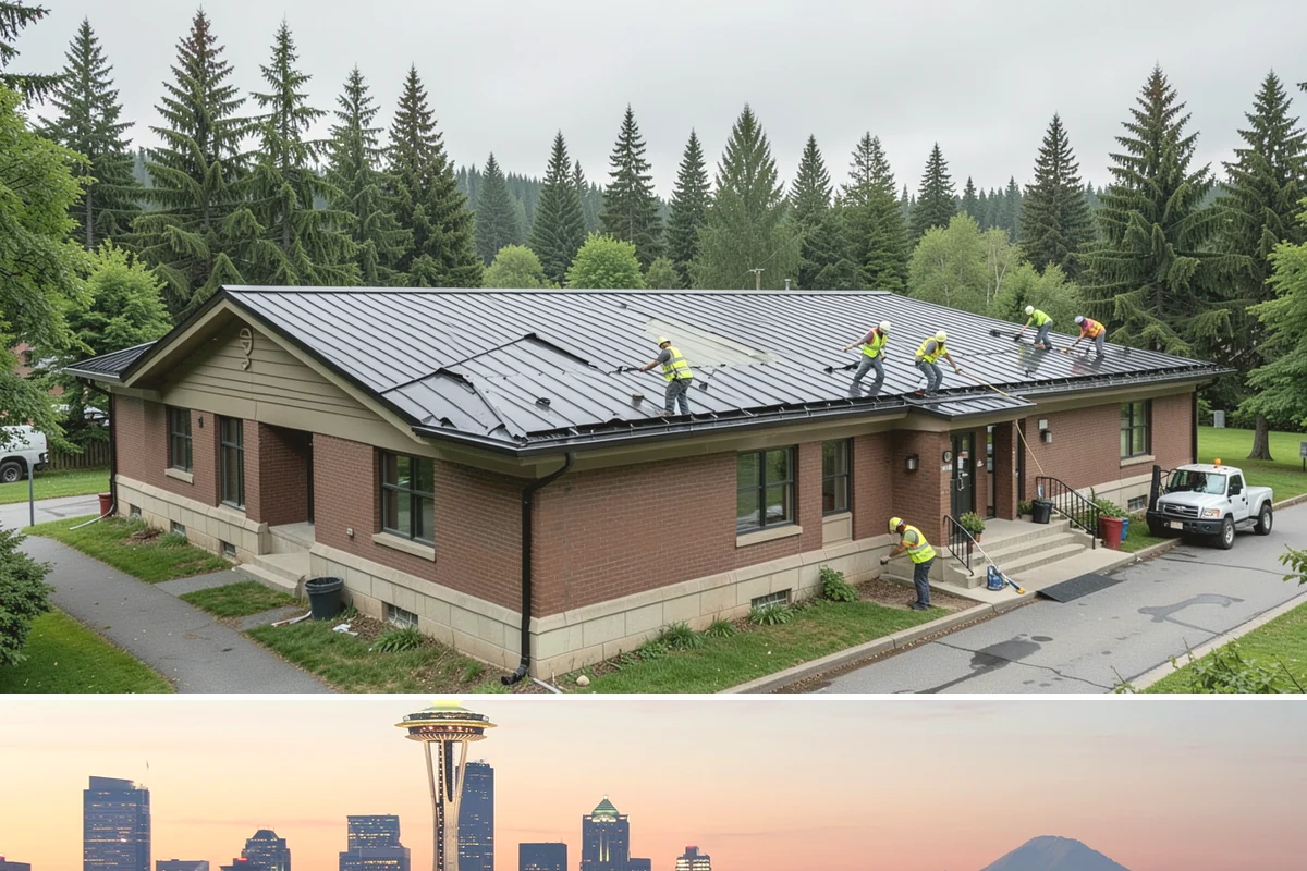 Sign Maintenance in Seattle, King County, WA - Biological growth accelerates through the wet fall and winter, making those seasons a priority for cleaning, while straightening...