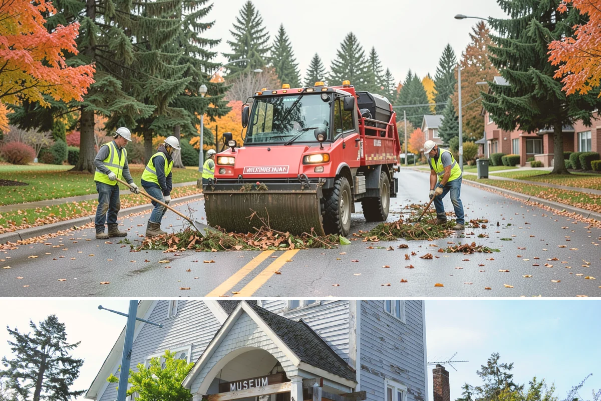 Sign Maintenance in Steilacoom, Pierce County, WA - Biological growth accelerates through the wet fall and winter, making those seasons a priority for cleaning, while straightening...