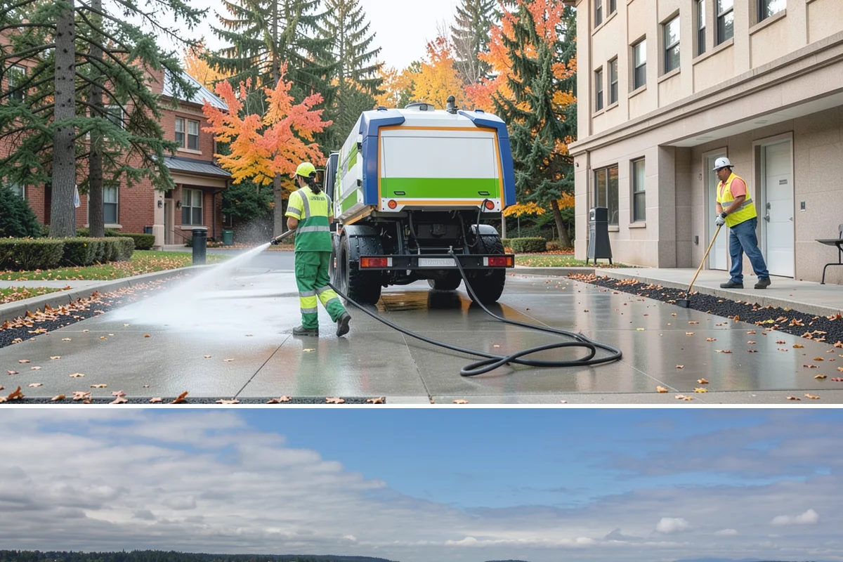 Sign Maintenance in University Place, Pierce County, WA - Biological growth accelerates through the wet fall and winter, making those seasons a priority for cleaning, while straightening...