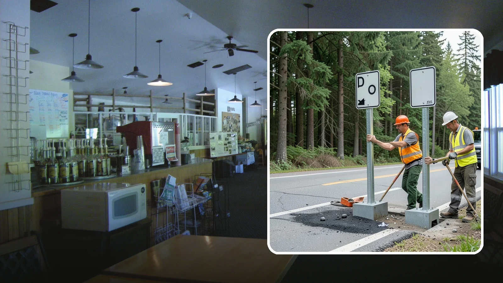 Sign Post Installation in Black Diamond, King County, WA - Setting of U-channel, square-tube, and breakaway sign posts with proper foundations and clear-zone compliance.