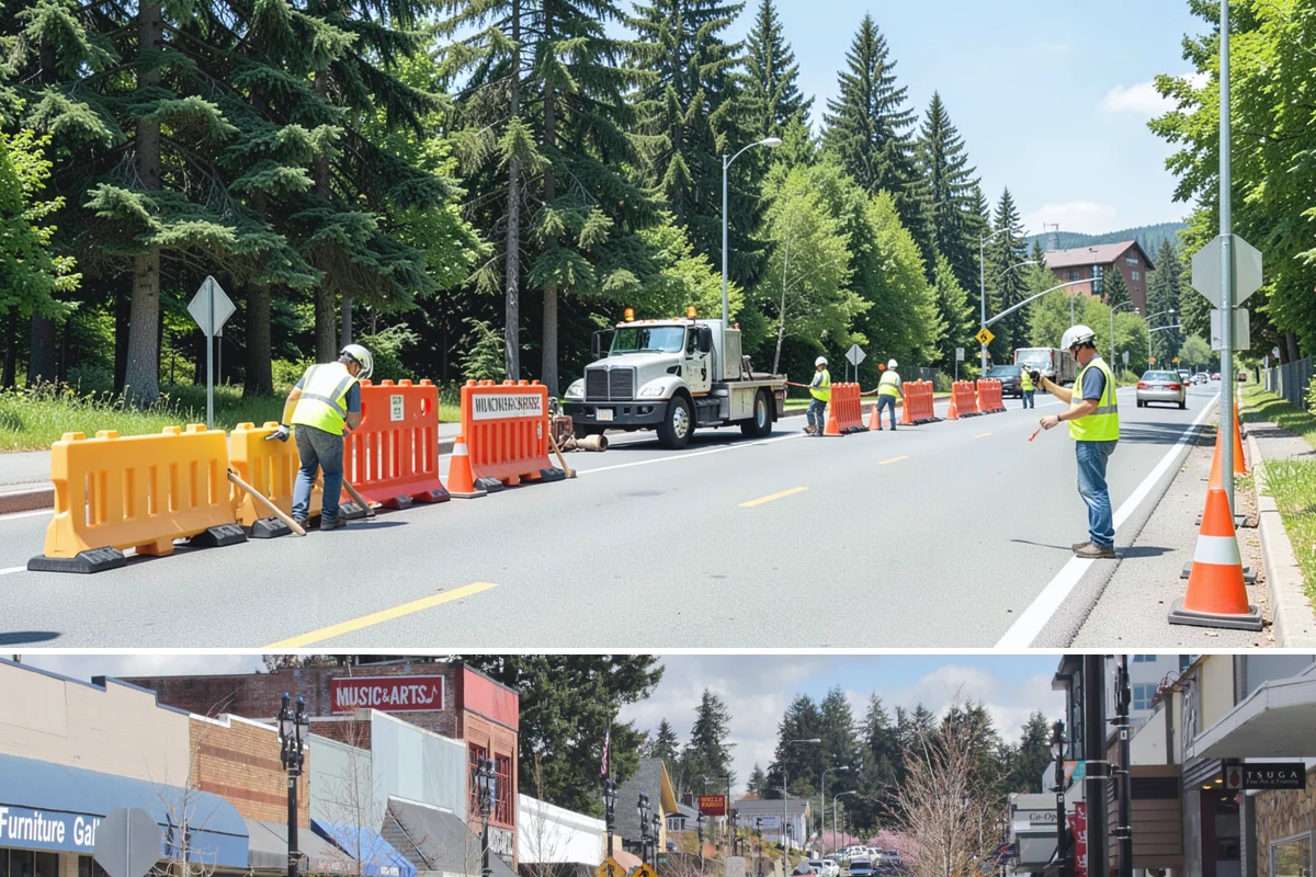 Sign Post Installation in Bothell, King County, WA - Post setting is performed year-round, though driven and concrete-set foundations cure and seat best outside the wettest months.