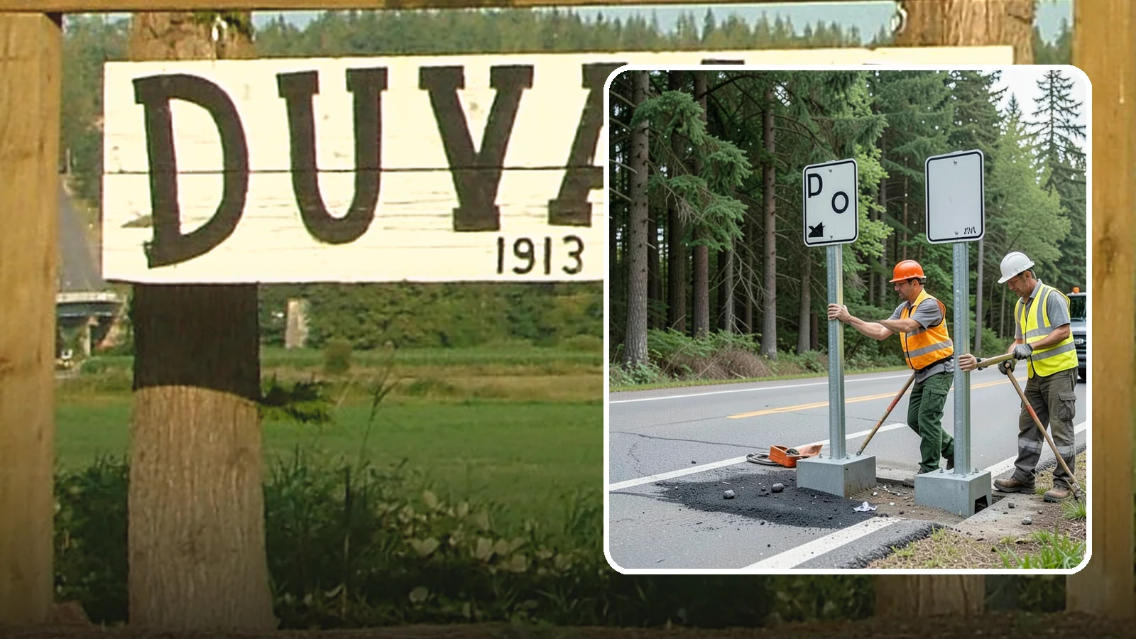Sign Post Installation in Duvall, King County, WA - Setting of U-channel, square-tube, and breakaway sign posts with proper foundations and clear-zone compliance.