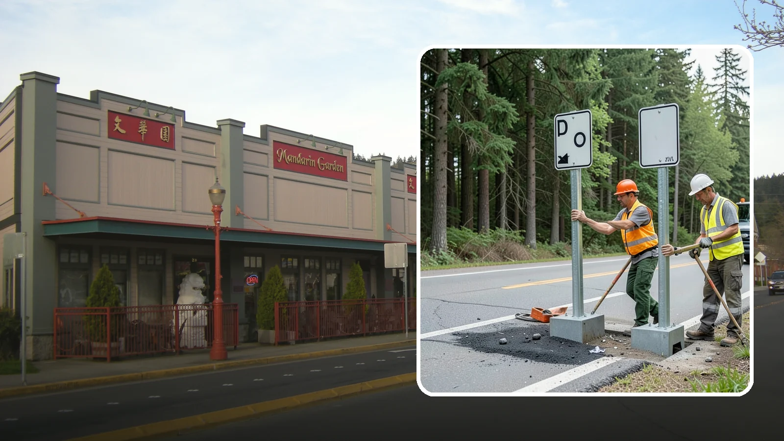 Sign Post Installation in Issaquah, King County, WA - Setting of U-channel, square-tube, and breakaway sign posts with proper foundations and clear-zone compliance.