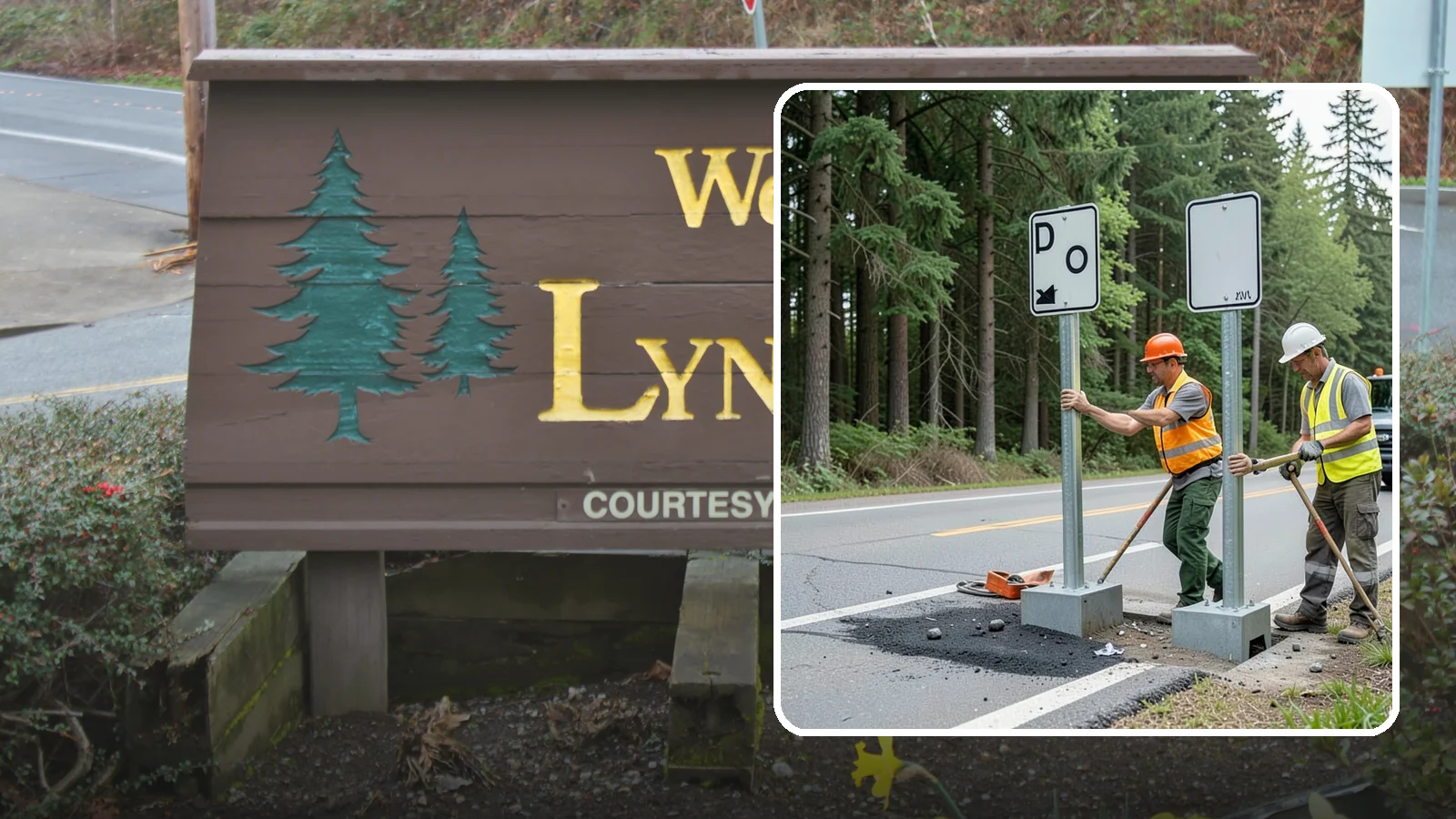Sign Post Installation in Lynnwood, Snohomish County, WA - Setting of U-channel, square-tube, and breakaway sign posts with proper foundations and clear-zone compliance.