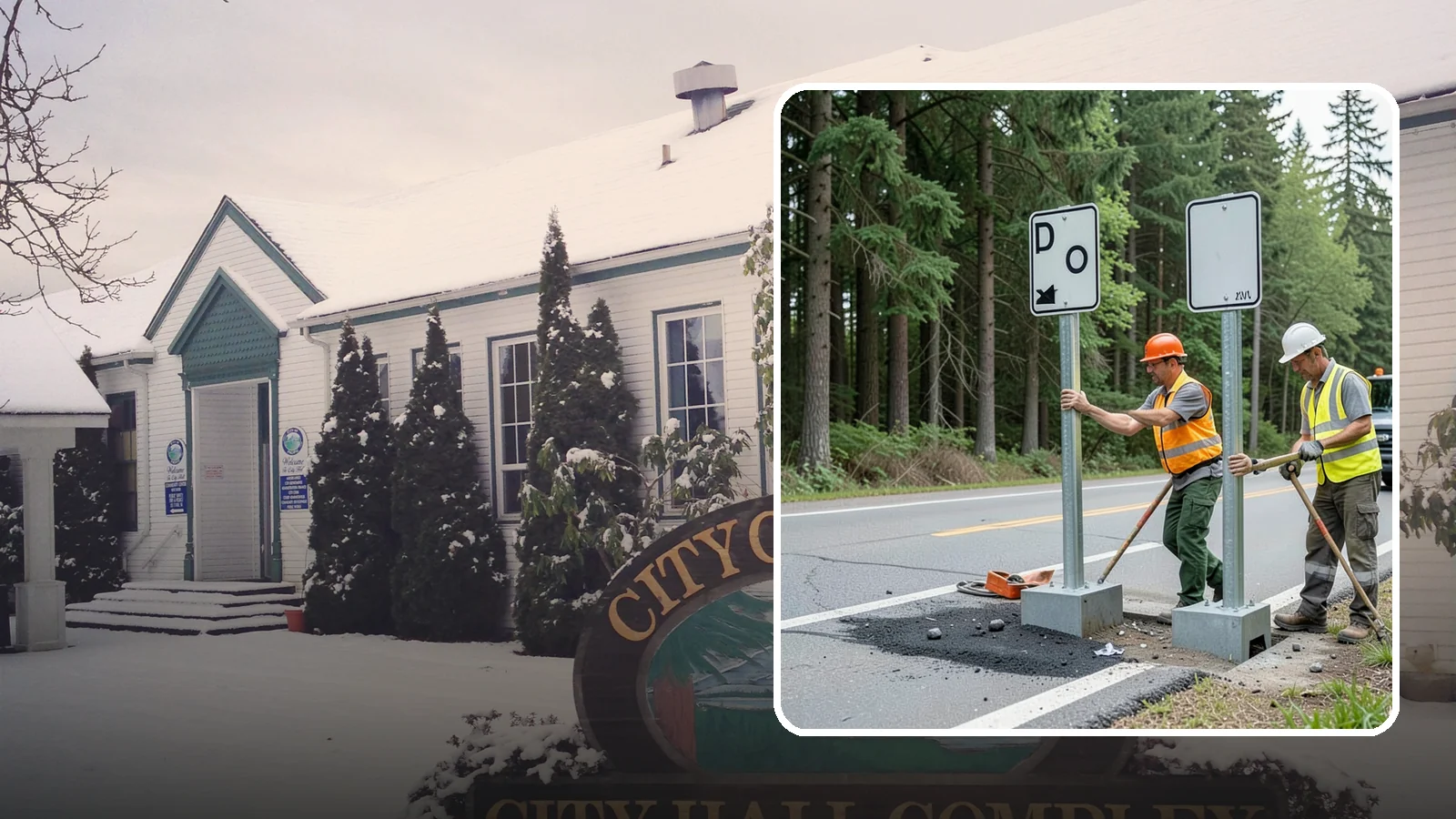 Sign Post Installation in Pacific, King County, WA - Setting of U-channel, square-tube, and breakaway sign posts with proper foundations and clear-zone compliance.