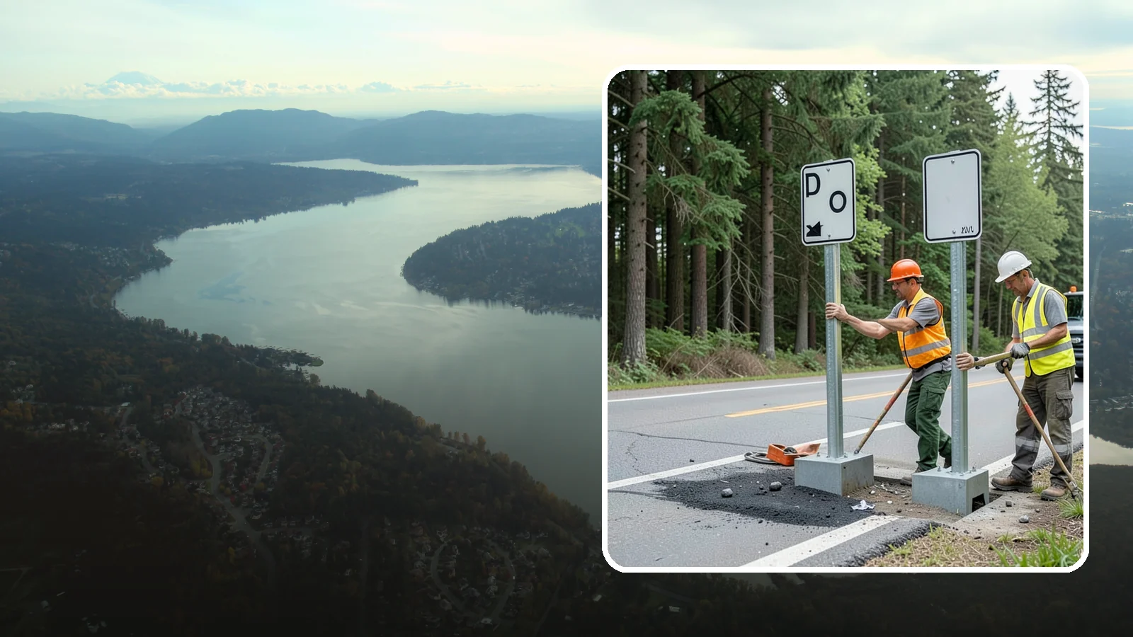 Sign Post Installation in Sammamish, King County, WA - Setting of U-channel, square-tube, and breakaway sign posts with proper foundations and clear-zone compliance.