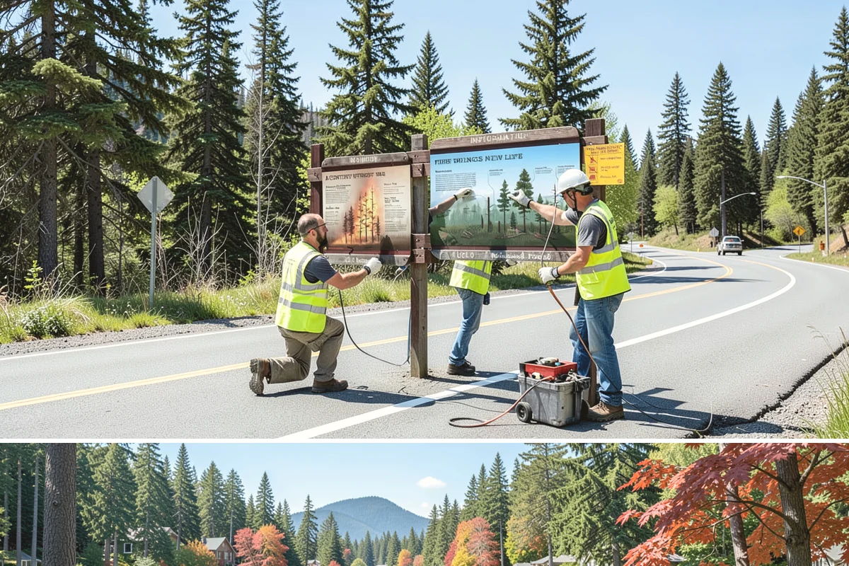 Sign Reflectivity Upgrade in Covington, King County, WA - Reflectivity assessments are often scheduled for the darker fall and winter months when nighttime evaluation windows are longest.