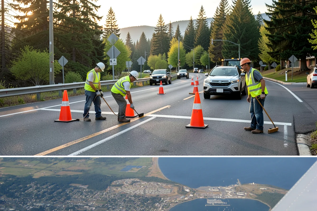 Sign Reflectivity Upgrade in Oak Harbor, Island County, WA - Reflectivity assessments are often scheduled for the darker fall and winter months when nighttime evaluation windows are longest.