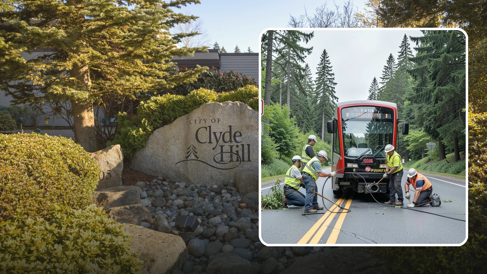 Sign Visibility Clearing in Clyde Hill, King County, WA - Selective clearing that restores unobstructed sight lines to regulatory and warning signs for driver safety and liability...