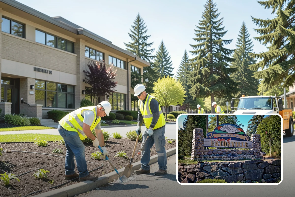 Sign Visibility Clearing in Eatonville, Pierce County, WA - Restores MUTCD-compliant sign visibility and legibility distance