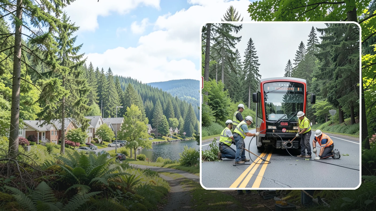 Sign Visibility Clearing in Lake Forest Park, King County, WA - Selective clearing that restores unobstructed sight lines to regulatory and warning signs for driver safety and liability...