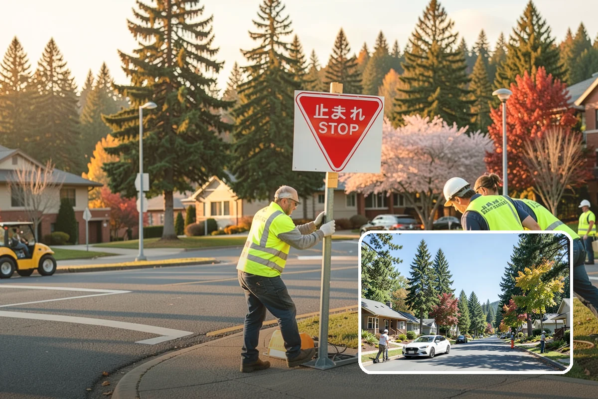 Sign Visibility Clearing in Orting, Pierce County, WA - Restores MUTCD-compliant sign visibility and legibility distance