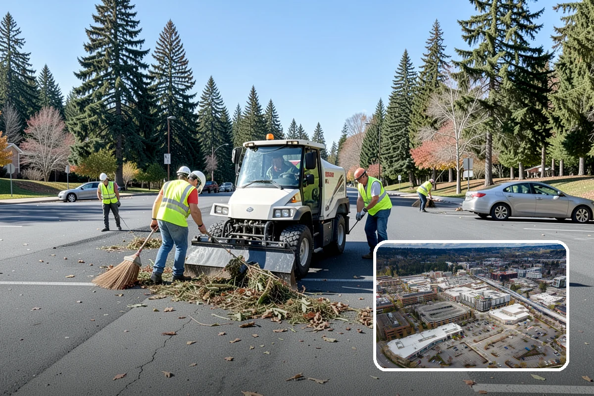Sign Visibility Clearing in Redmond, King County, WA - Restores MUTCD-compliant sign visibility and legibility distance