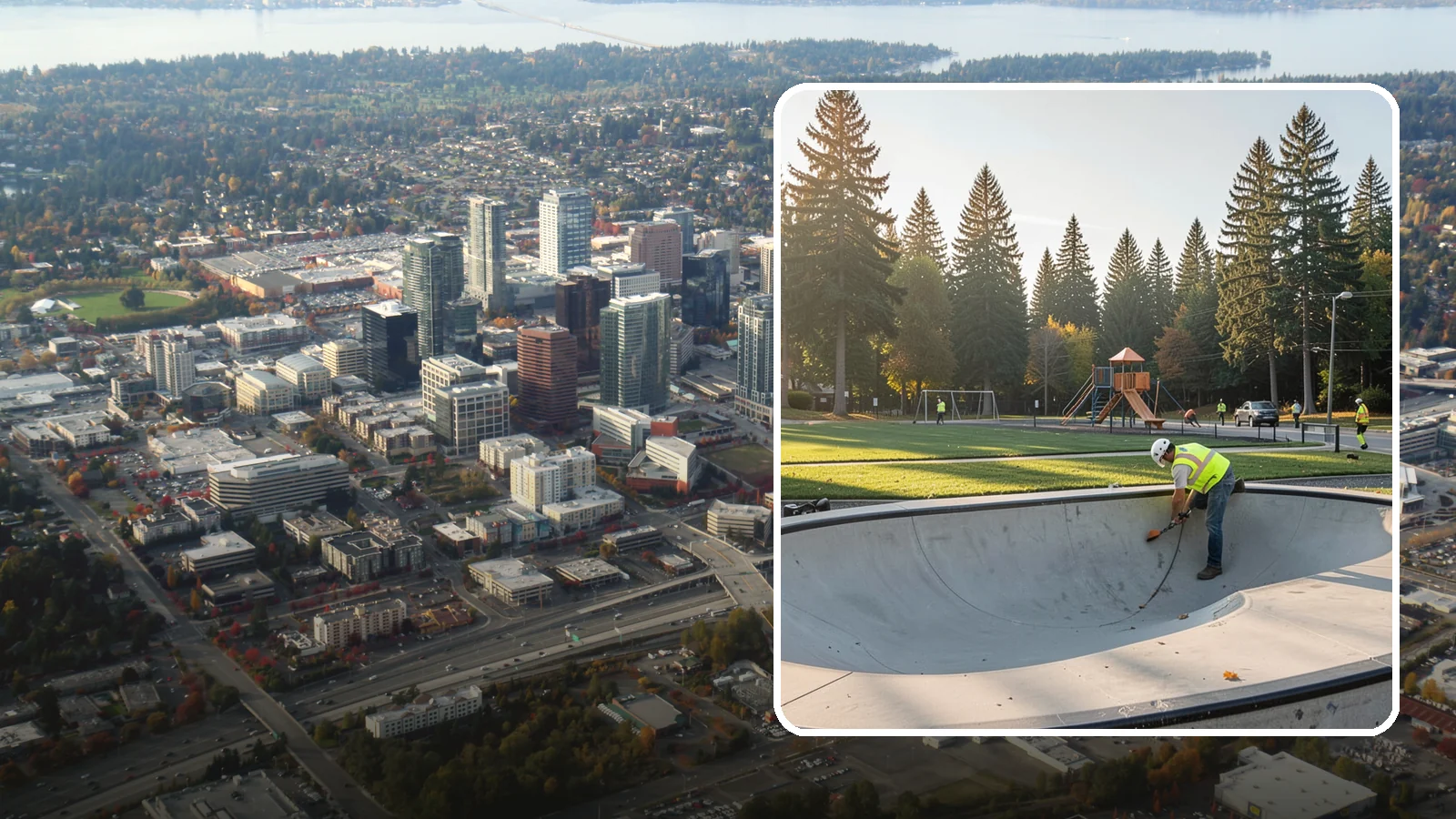 Skate Park Maintenance in Bellevue, King County, WA - Inspection, cleaning, and minor repair that keeps municipal skate parks safe and rideable year-round.