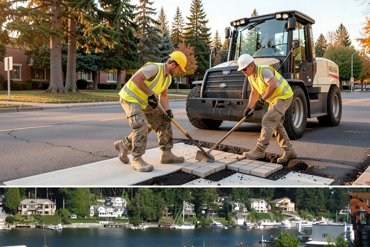 Skate Park Maintenance in Gig Harbor, Pierce County, WA - Clearing and inspections continue year-round, with concrete repairs prioritized during dry-weather windows for proper curing.