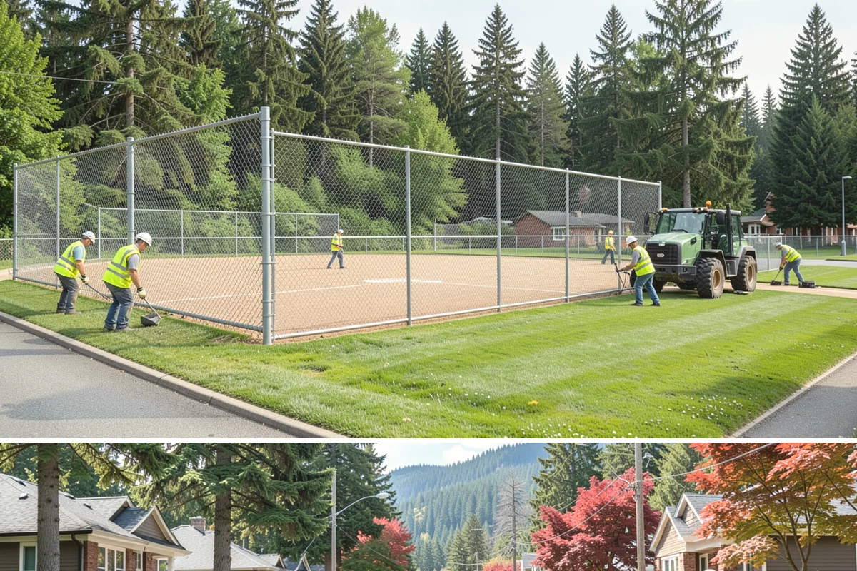 Skate Park Maintenance in Hunts Point, King County, WA - Clearing and inspections continue year-round, with concrete repairs prioritized during dry-weather windows for proper curing.